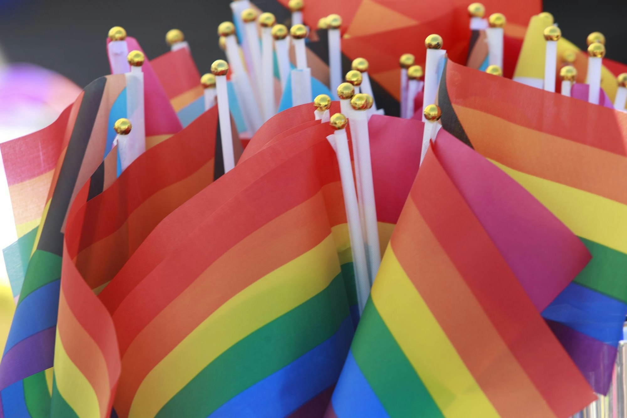 Regenbogenfahnen - Symbol der Community - auf einem Christopher Street Day. (Archivbild)