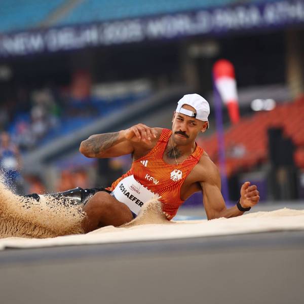 New Delhi 2025 World Para Athletics Championships, India, 29.09.2025 Leon Schäfter of Team Germany competing in Mens Long Jump T63 at New Delhi 2025 World Para Athletics Championships, India, 29.09.2025 Photo by Marcus Hartmann *** New Delhi 2025 World Para Athletics Championships, India, 29 09 2025 Leon Schäfter of Team Germany competing in Mens Long Jump T63 at New Delhi 2025 World Para Athletics Championships, India, 29 09 2025 Photo by Marcus Hartmann Copyright: xBEAUTIFULxSPORTS/MarcusxHartmannx