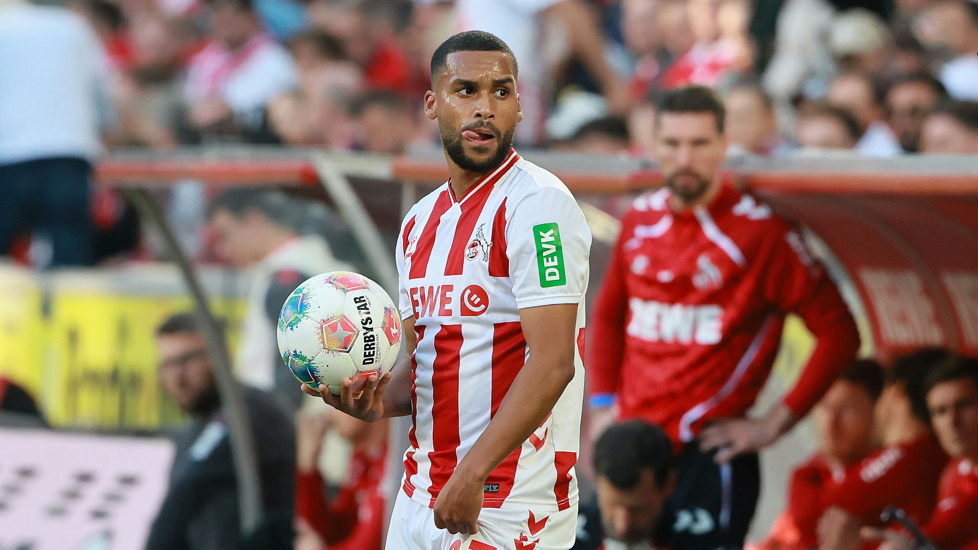 1. FC Köln vs. VFB Stuttgart, 5. Spieltag, 28.09.2025, 17.30 Uhr, Linton Maina (1. FC Köln), Bild: Herbert Bucco
