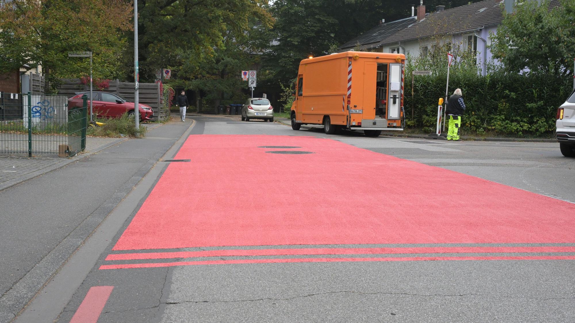 Ein Stück Straße ist rot markiert.