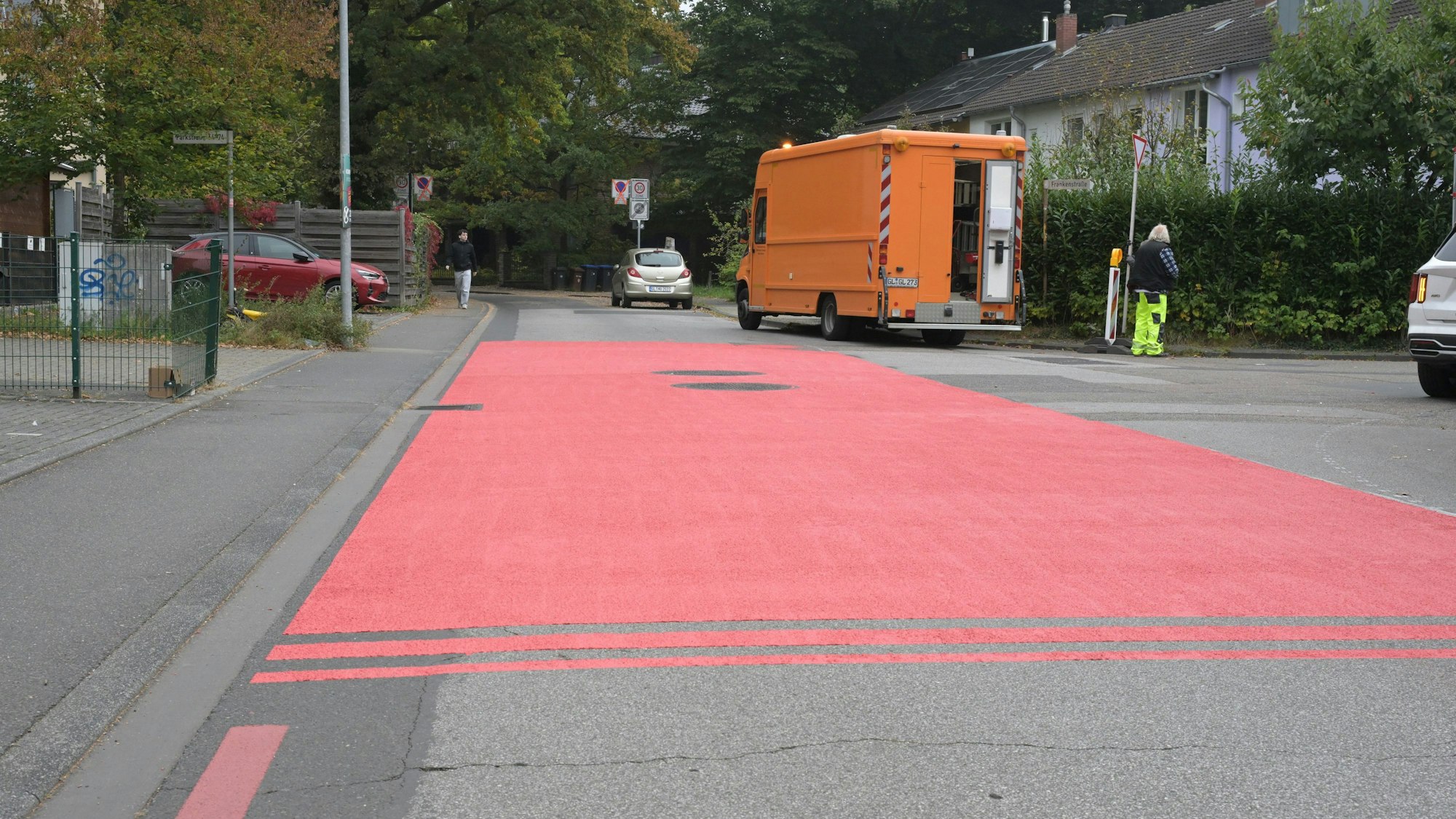 Ein Stück Straße ist rot markiert.