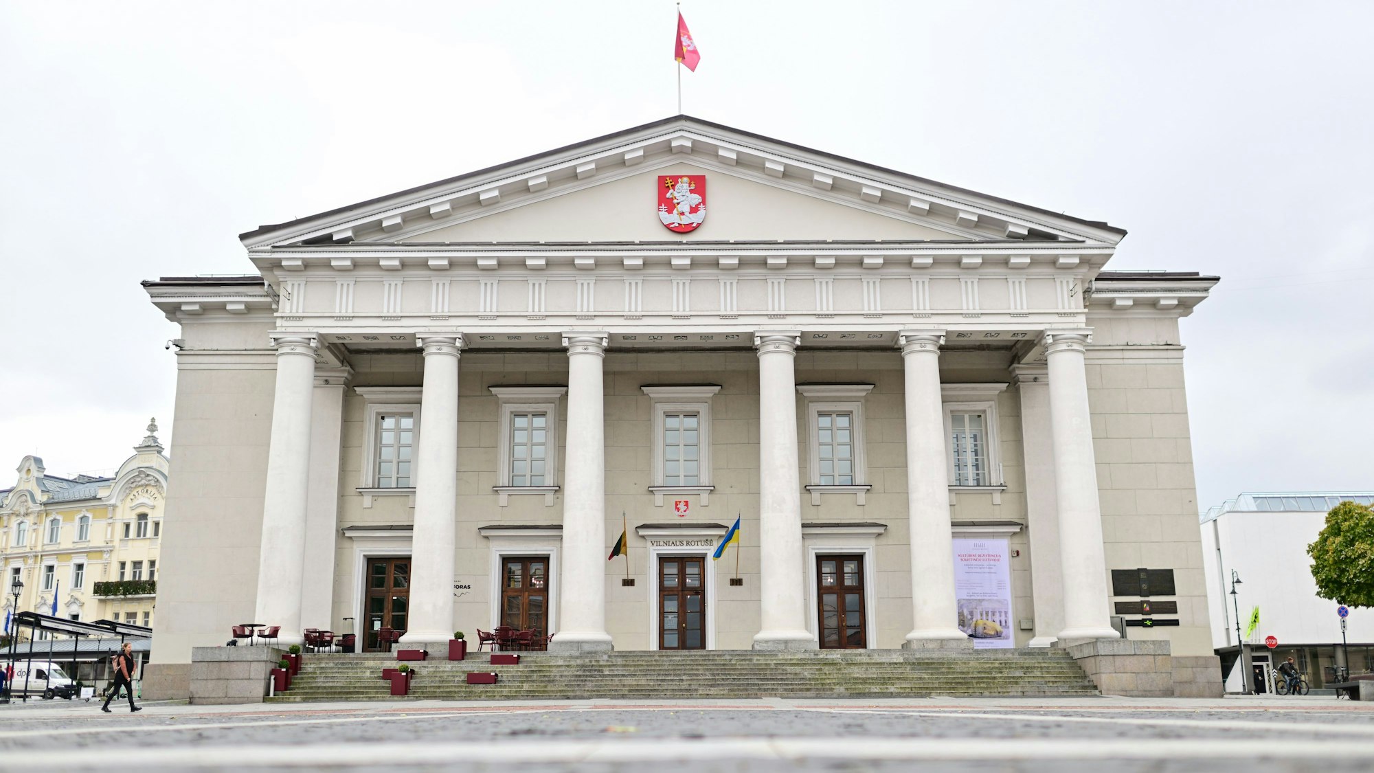 Das Rathaus Vilnius. Hier soll in diesem Jahr noch ein Zitat von Bundeskanzler Merz angebracht werden. (Archivbild)