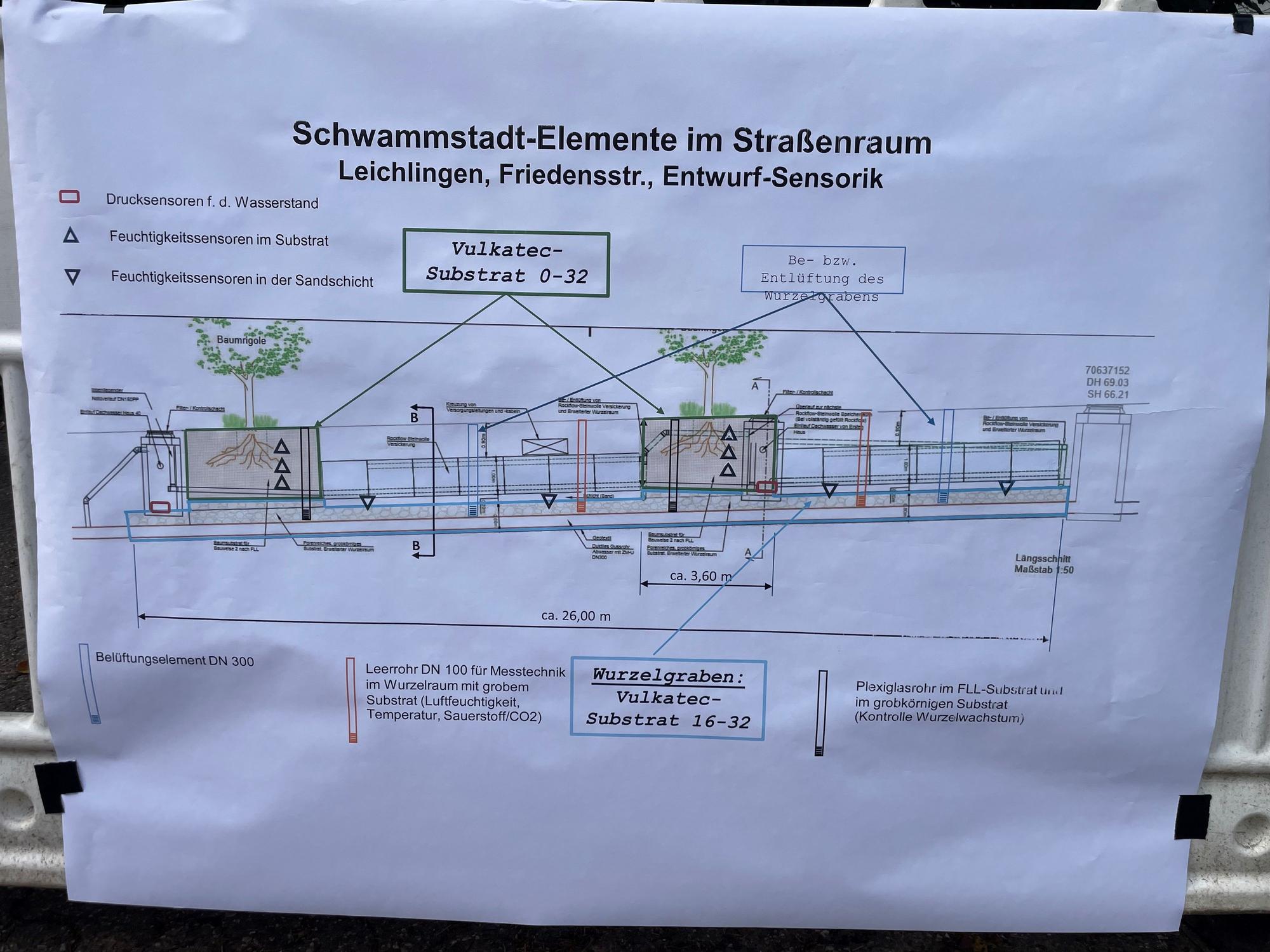 Im Querschnitt: Die Stadt will in der Friedensstraße etwas zur Umsetzung ihrer Schwammstadt-Strategie tun.