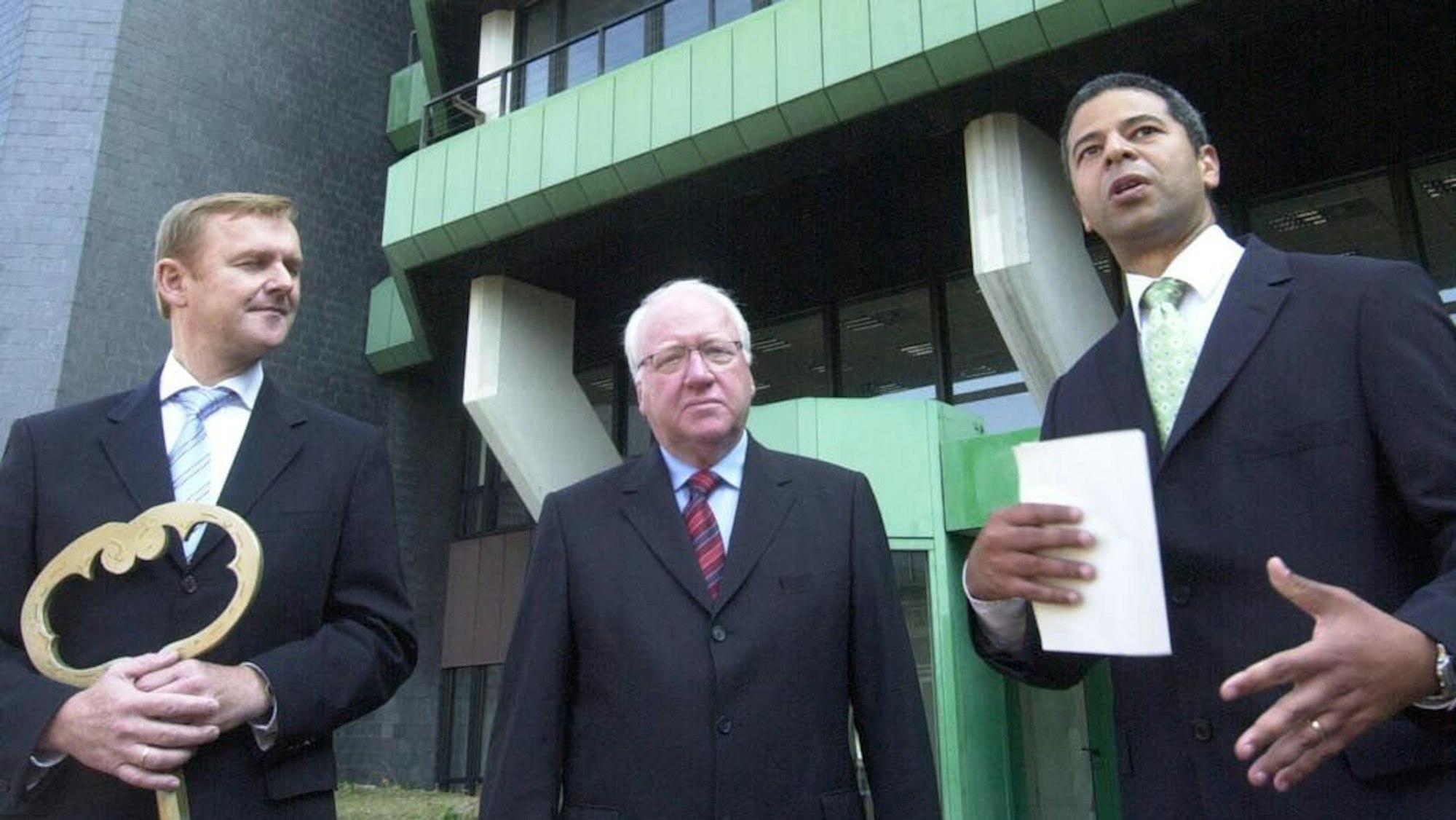 EX-OB Ernst Küchler mit Klaus Grages und Jules-Edouard Jeannot von ECE