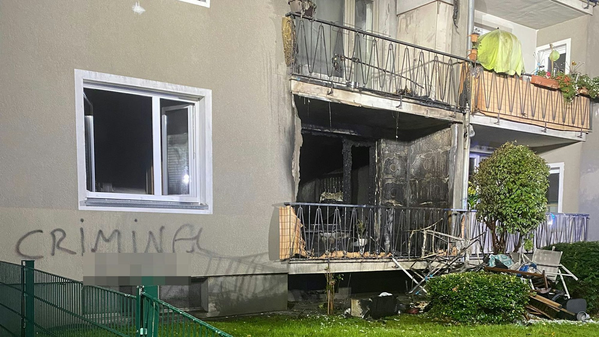 Die Erdgeschosswohnung in der Eichhornstraße wurde durch die Flammen zerstört.
