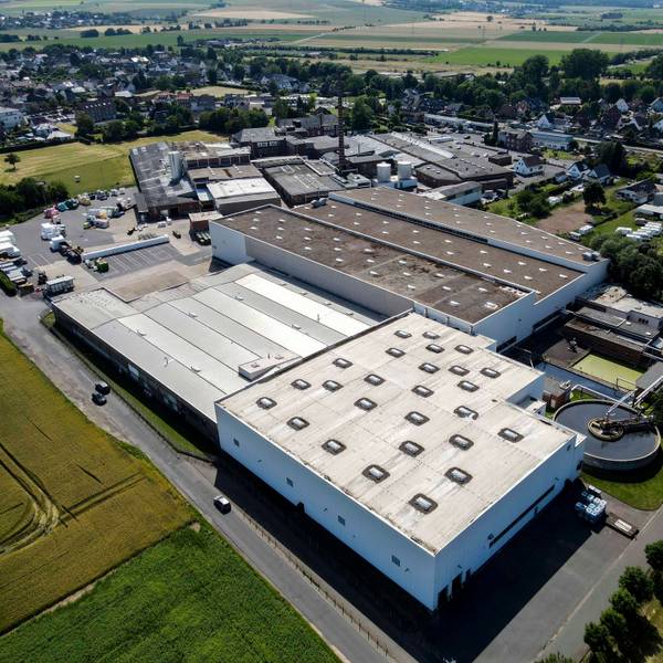 Das Bild zeigt das Fasana-Werk in Stotzheim aus der Luft.