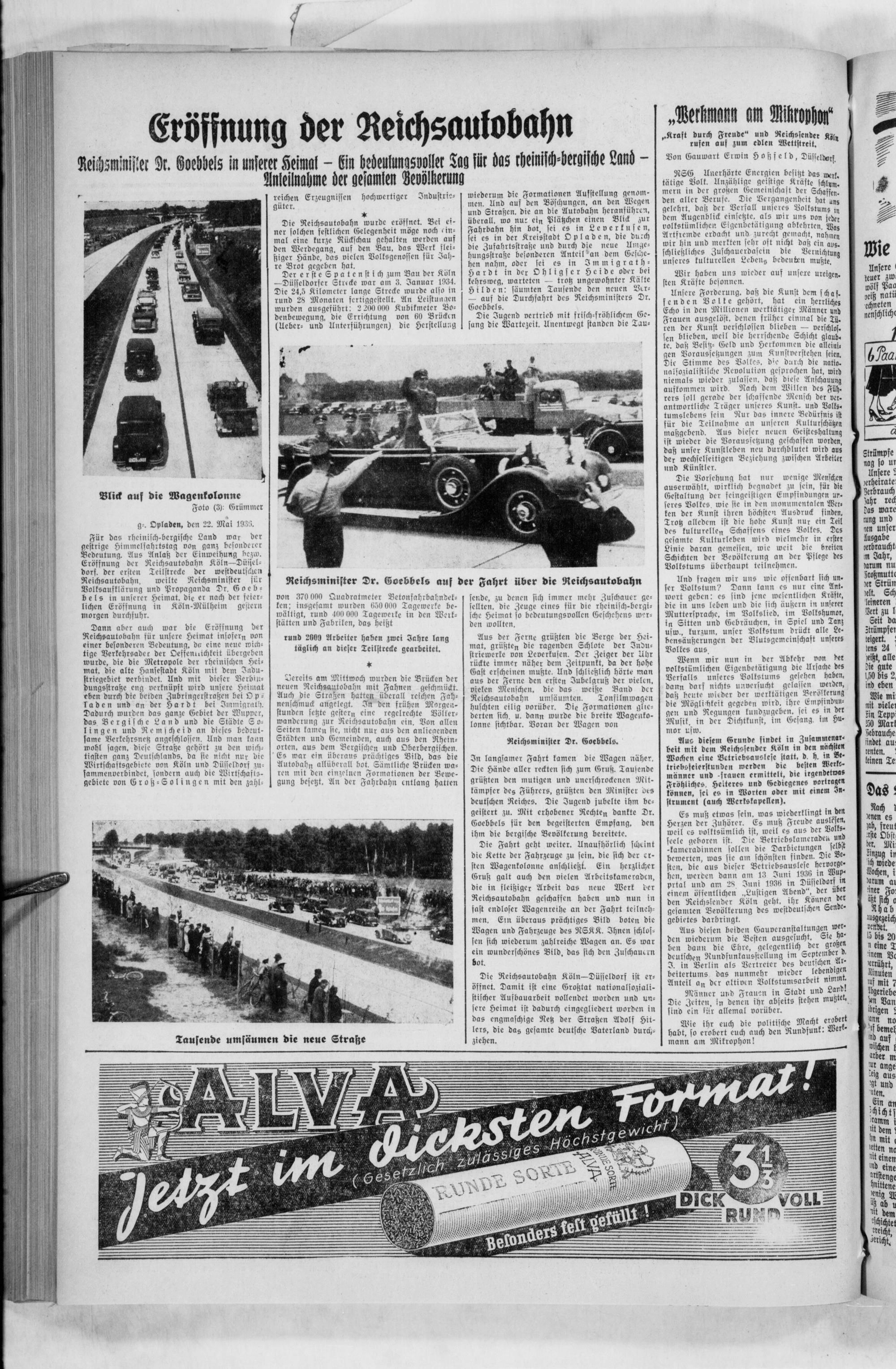 Zeitungsseiten Autobahn-Geschichte Leverkusen