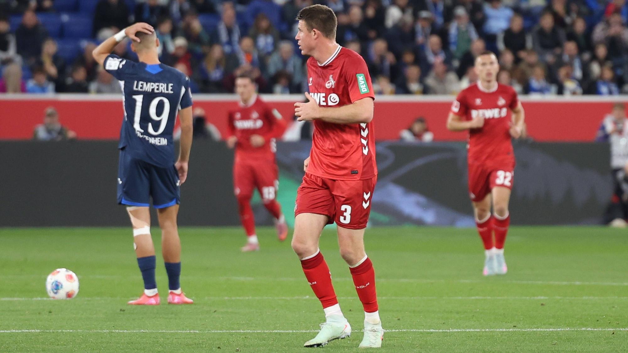 Dominique Heintz erlebte einen guten Abend in Hoffenheim, während Gegenspieler Tim Lemperle (l.) „viel Theater“ machte.