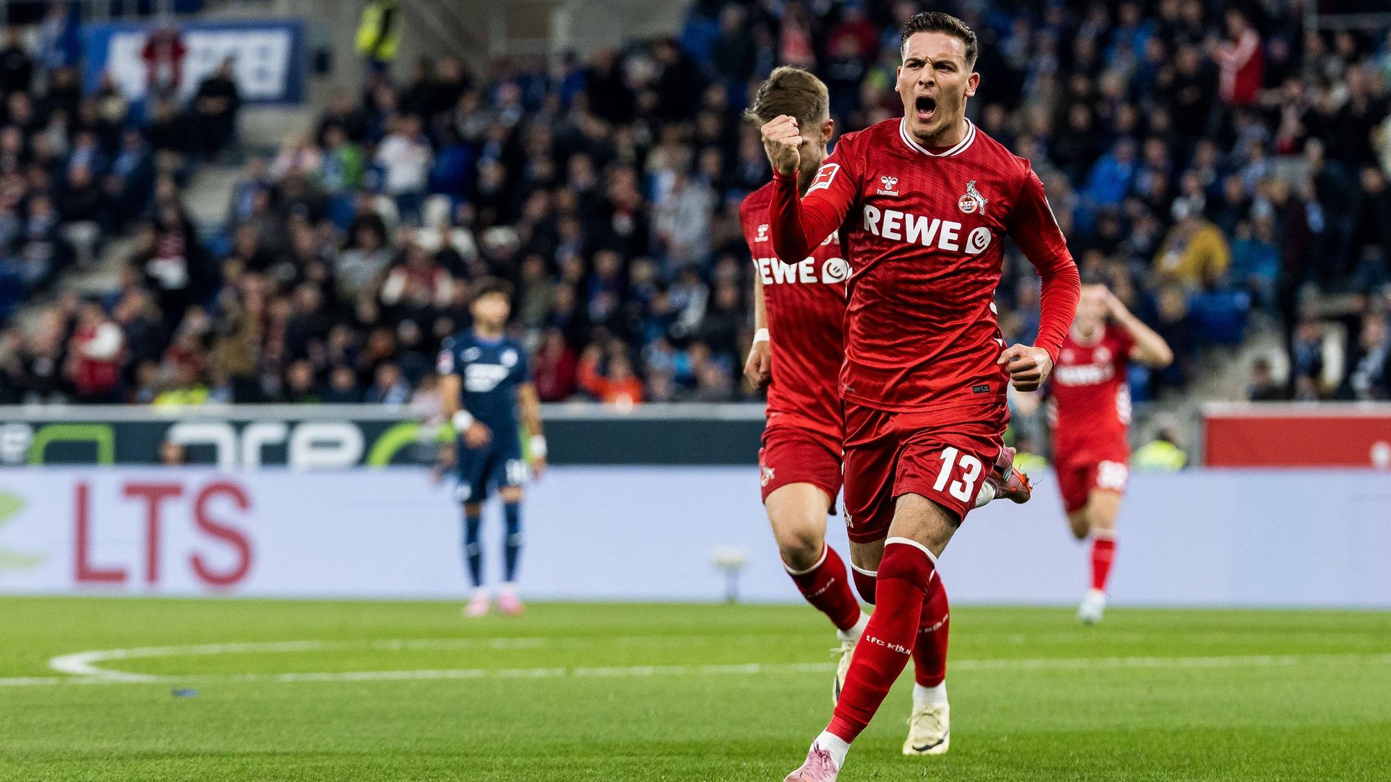 Said El Mala feiert seinen Treffer gegen die TSG Hoffenheim. Es war der erste Bundesliga-Einsatz des Angreifers von Beginn an für den FC.