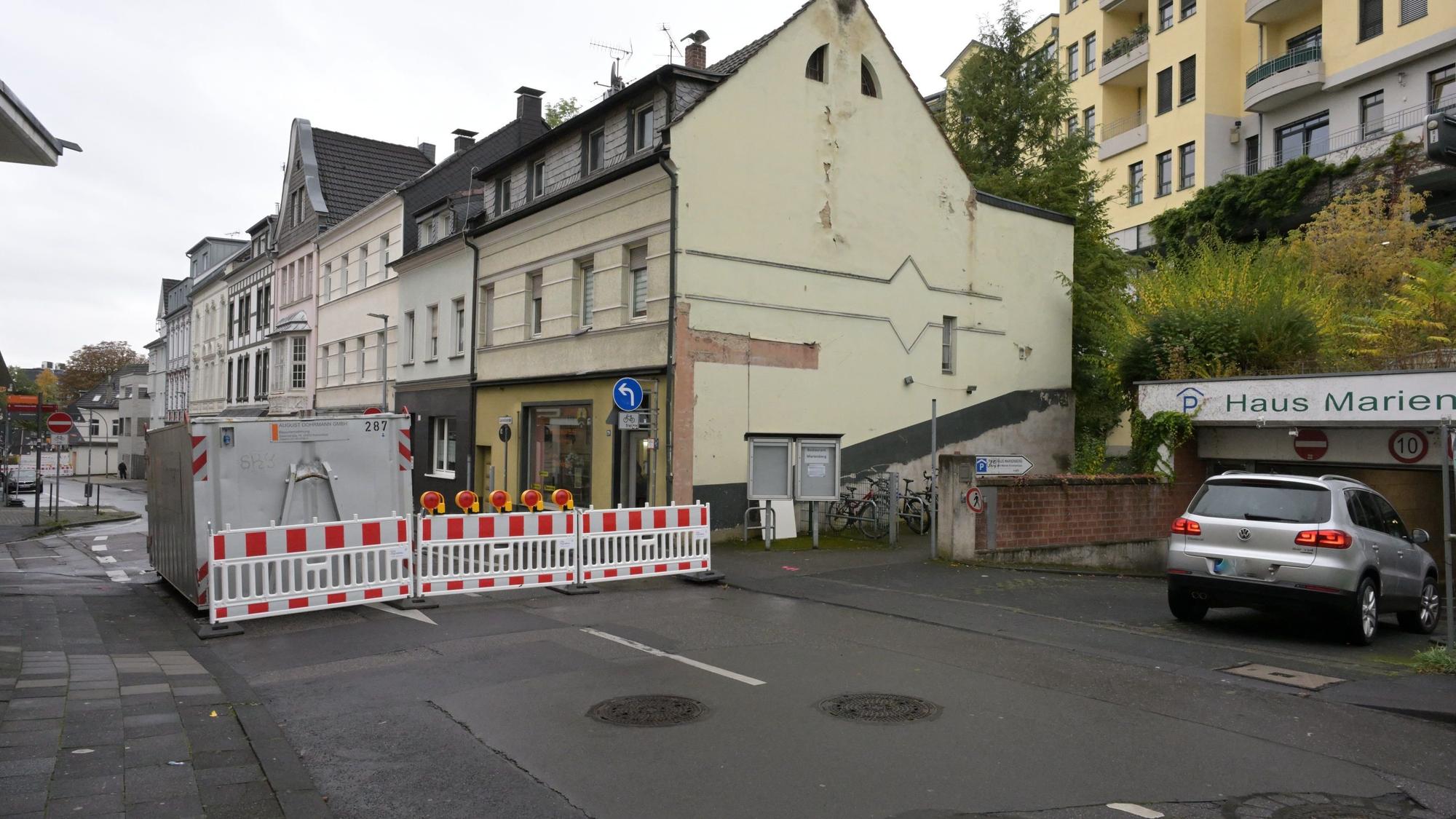 Das Foto zeigt de gesperrte Laurentiusstraße