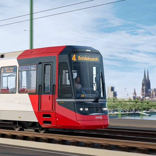 Die neue Hochflur-Stadtbahn der KVB vom Schweizer Hersteller Stadler