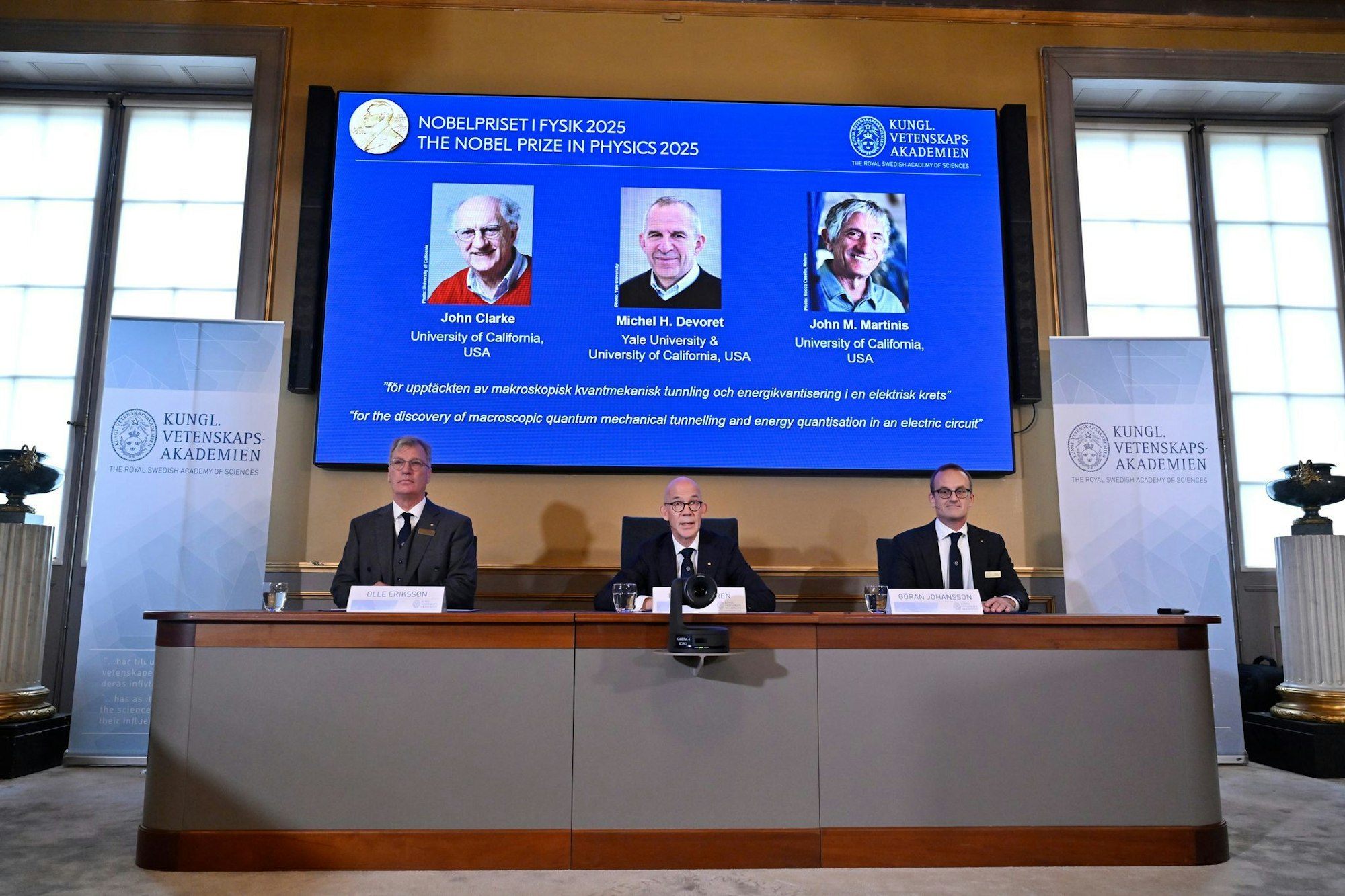 Die Königlich-Schwedische Akademie der Wissenschaften hat die diesjährigen Physik-Nobelpreisträger verkündet.