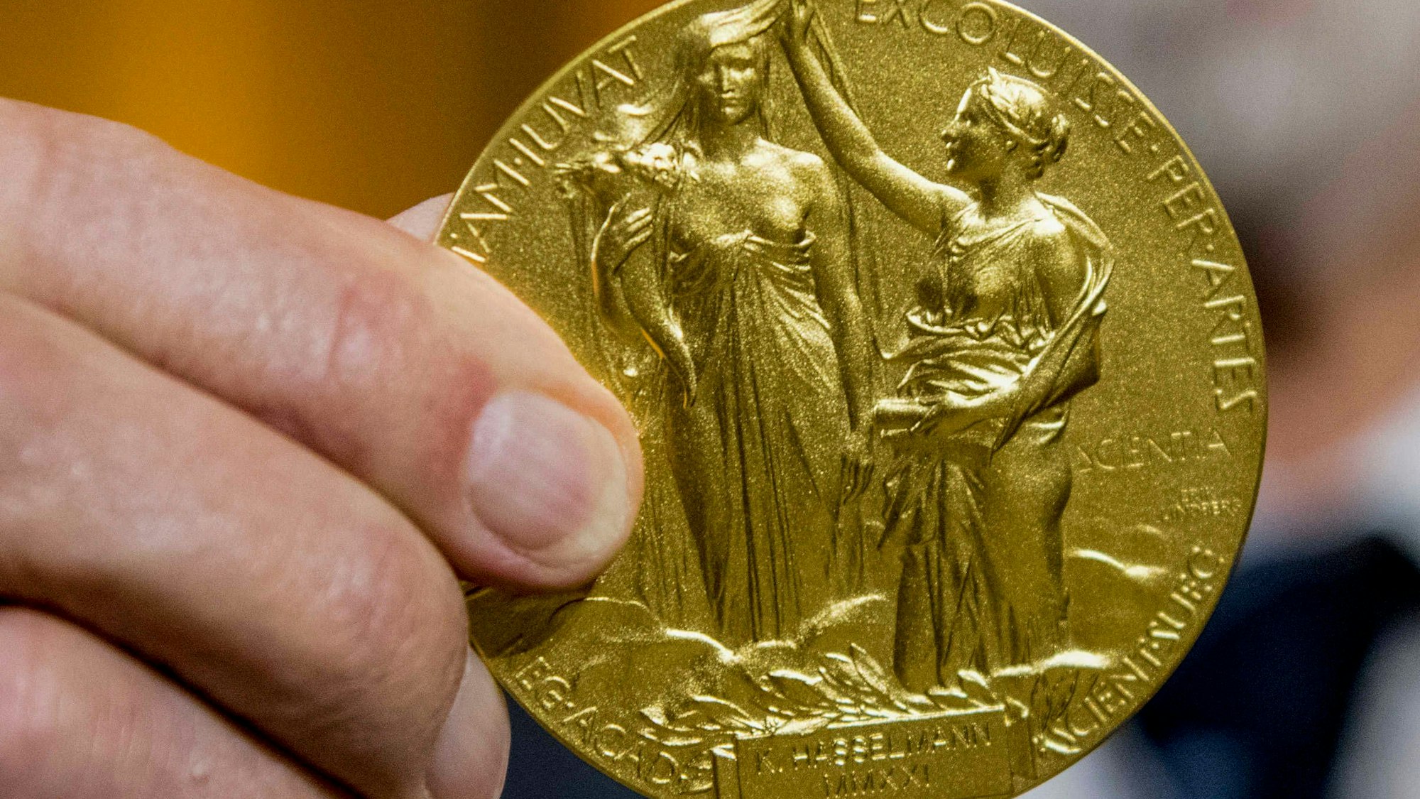 Die Medaille des Nobelpreises für Physik. (Archivbild)