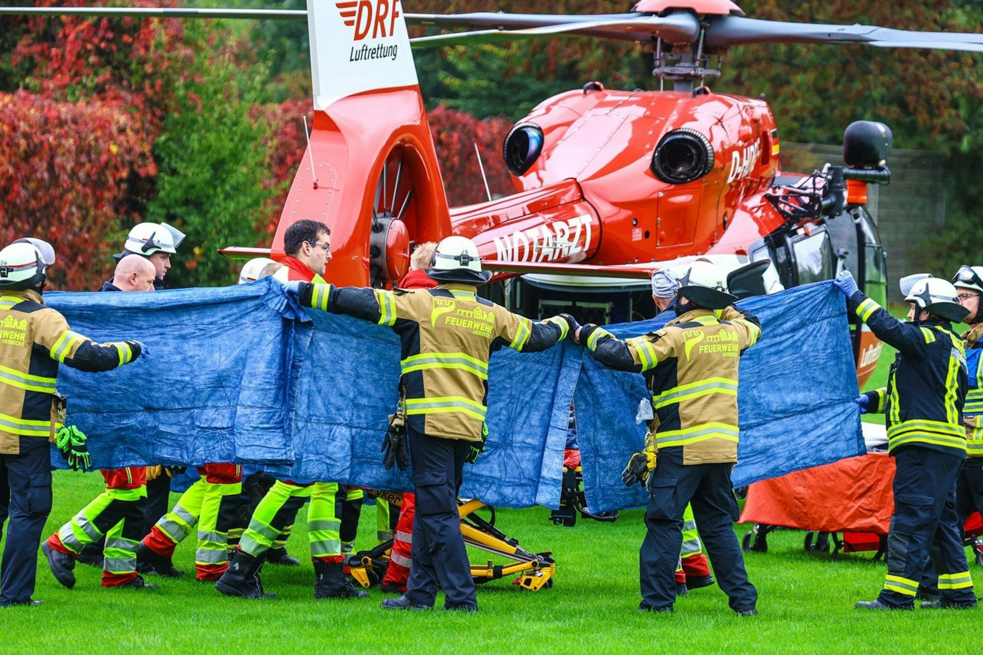 Der Transport der lebensgefährlich verletzten war nur durch einen Rettungshubschrauber möglich.