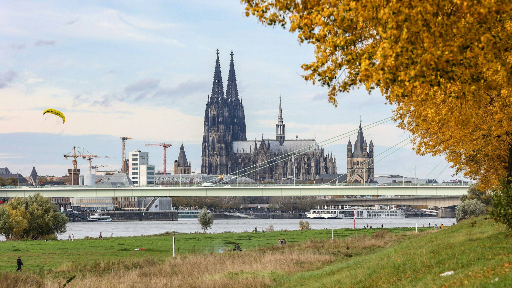 Poller Wiesen in Köln im Herbst mit Flugdrachen. (Archivbild)