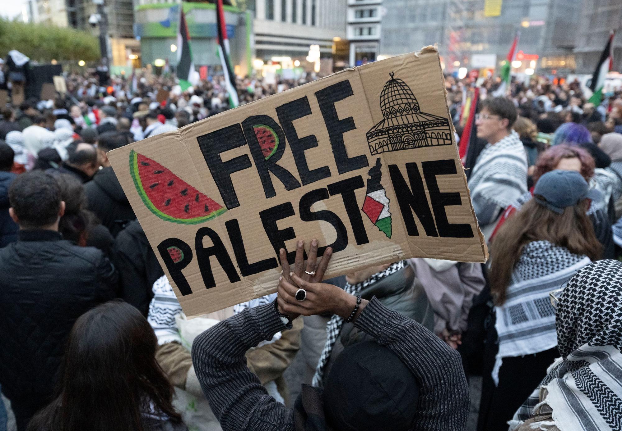 Demonstrationen pro Palästina wie hier in Frankfurt/Main geraten oft zu Sympathiekundgebungen für die Terrororganisation Hamas.