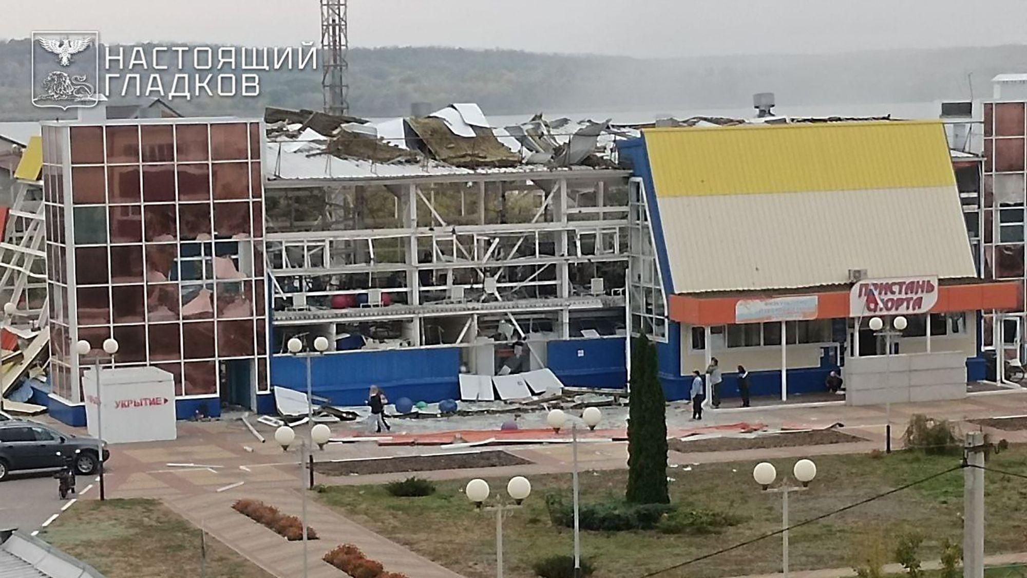 Dieses Foto, das am 8. Oktober 2025 auf dem offiziellen Telegram-Account des Gouverneurs der Region Belgorod, Vyacheslav Gladkov, veröffentlicht wurde, zeigt die Verwüstung im Dorf Maslova Pristan in der Region Belgorod.