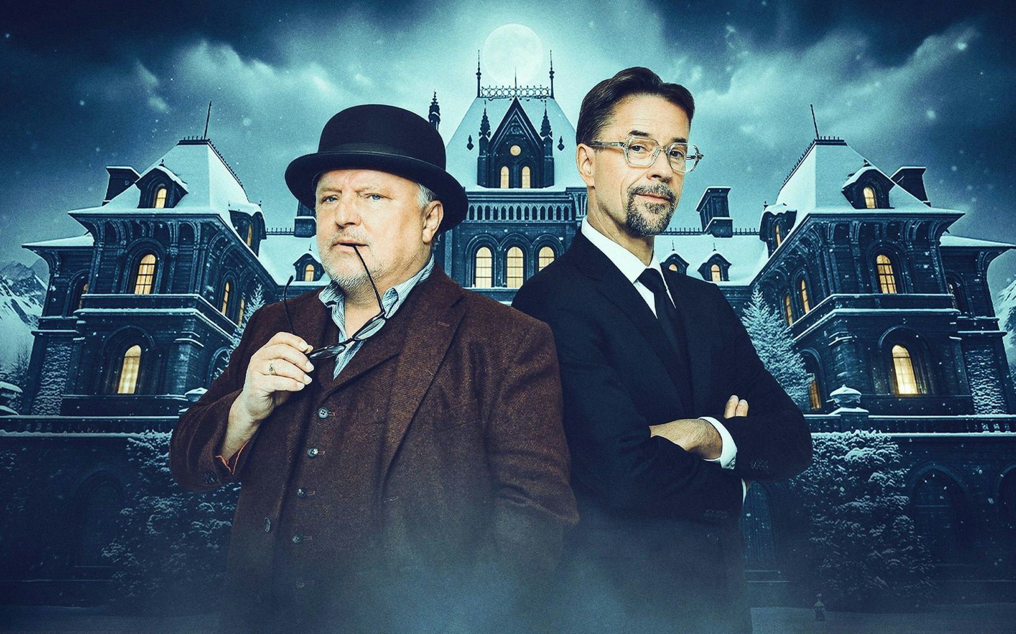 Axel Prahl (links) und Jan Josef Liefers laden im November zum „Live-Krimi-Dinner“ im Ersten. (Bild: ARD Degeto Film/ORF/Constantin Entertainment/Willi Weber/Creative Direction: Alexander Groth)