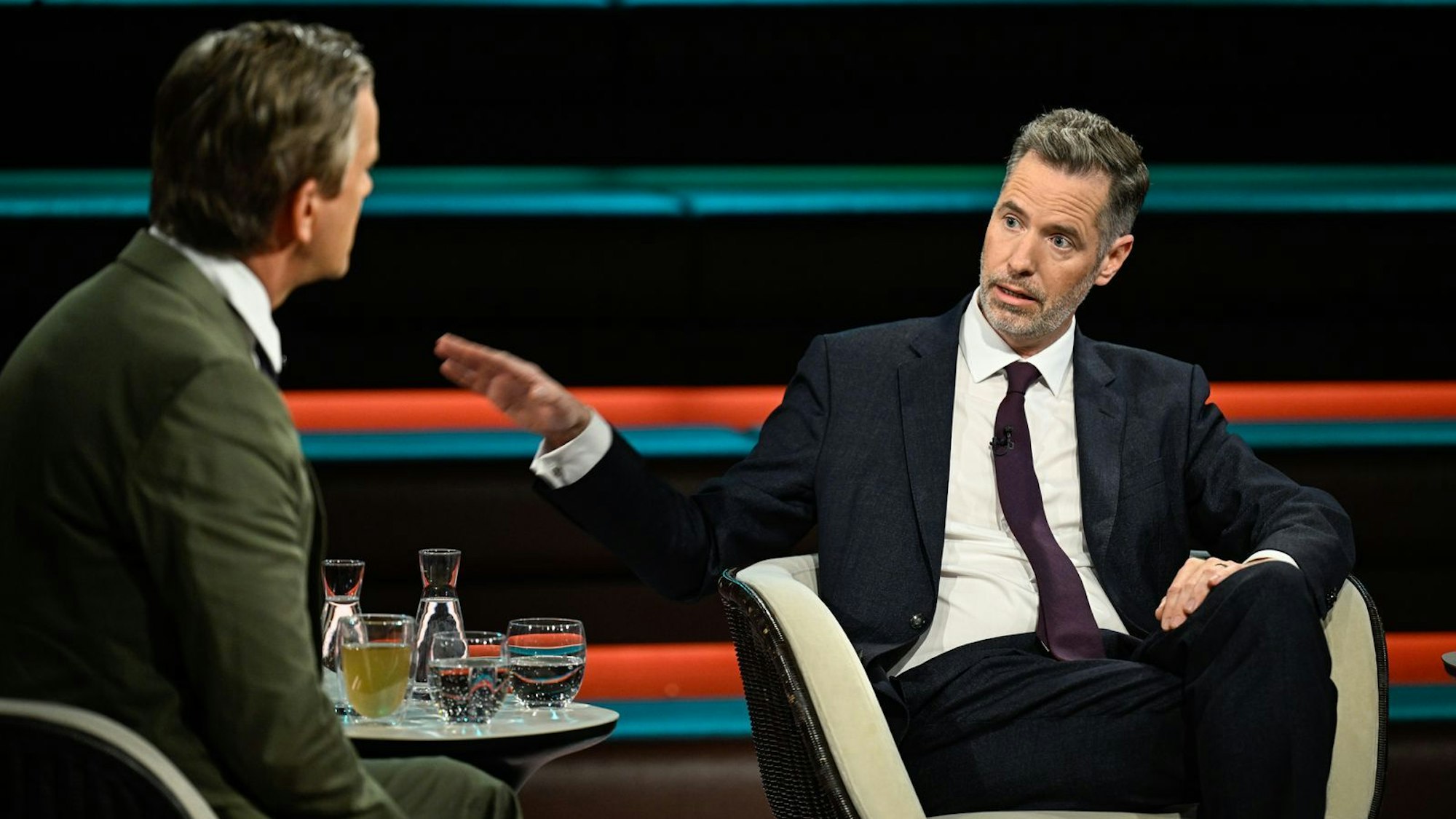 Im Gespräch mit Markus Lanz erläuterte FDP-Chef Christian Dürr, wo er seine Partei künftig sehe. (Bild: ZDF / Markus Hertrich)