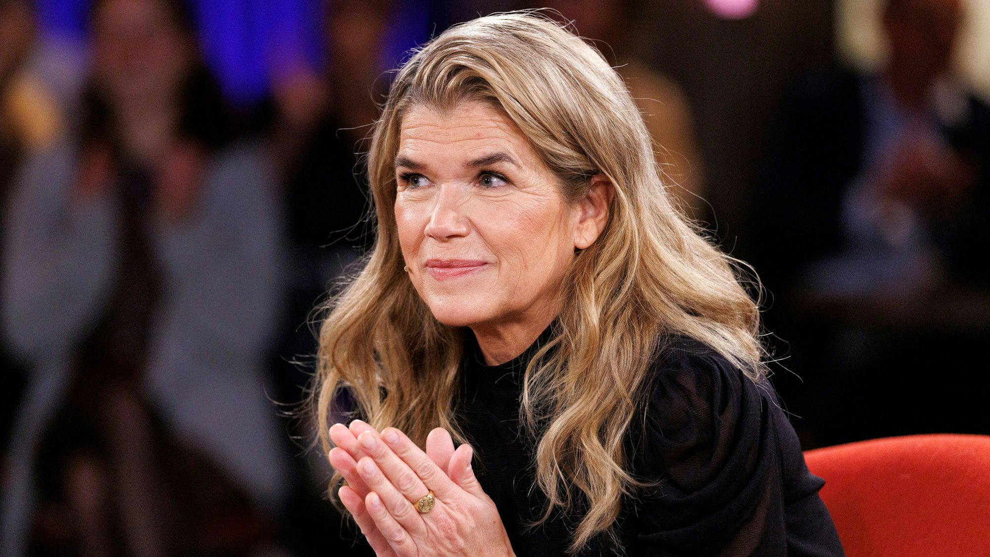 Anke Engelke bei ihrem Auftritt in der WDR-Talksendung „Kölner Treff“.