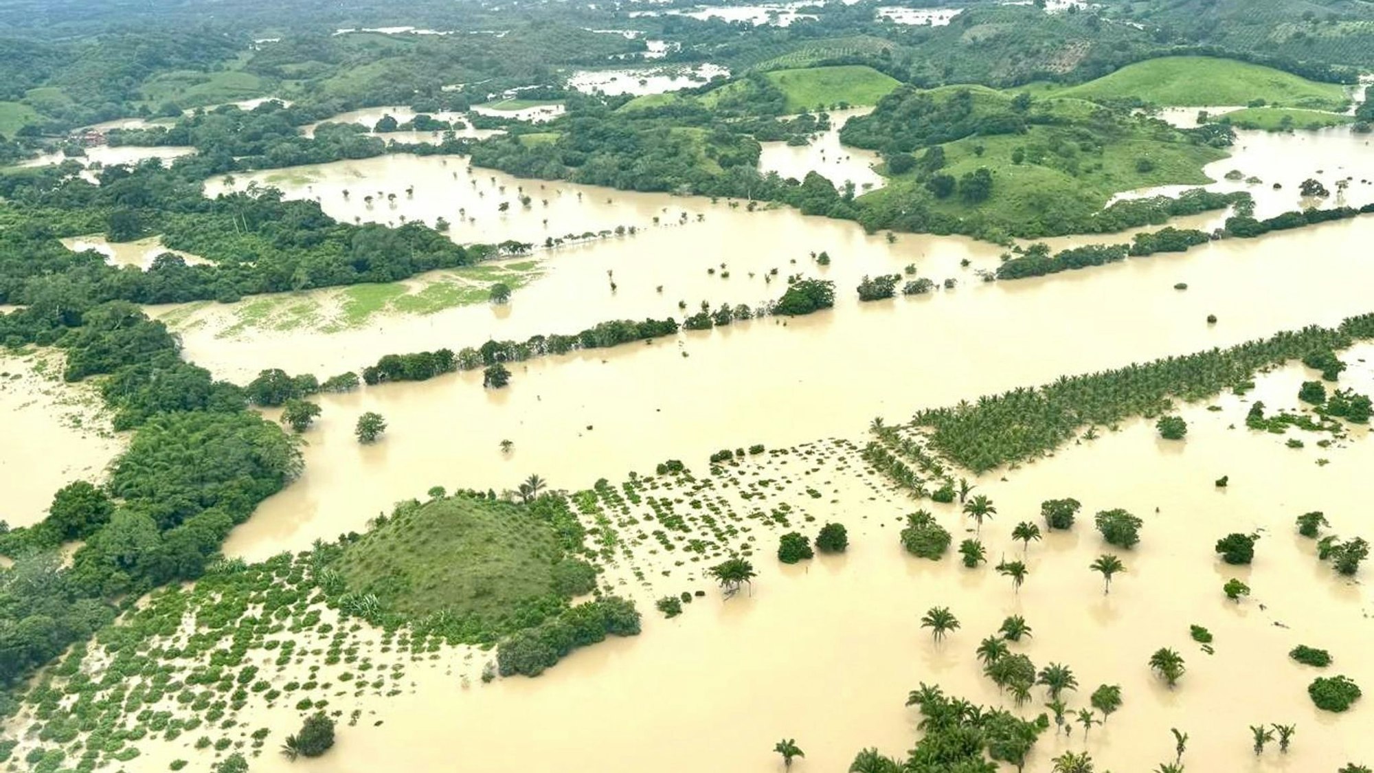 Ganze Landstriche in mehreren mexikanischen Bundesstaaten stehen unter Wasser.