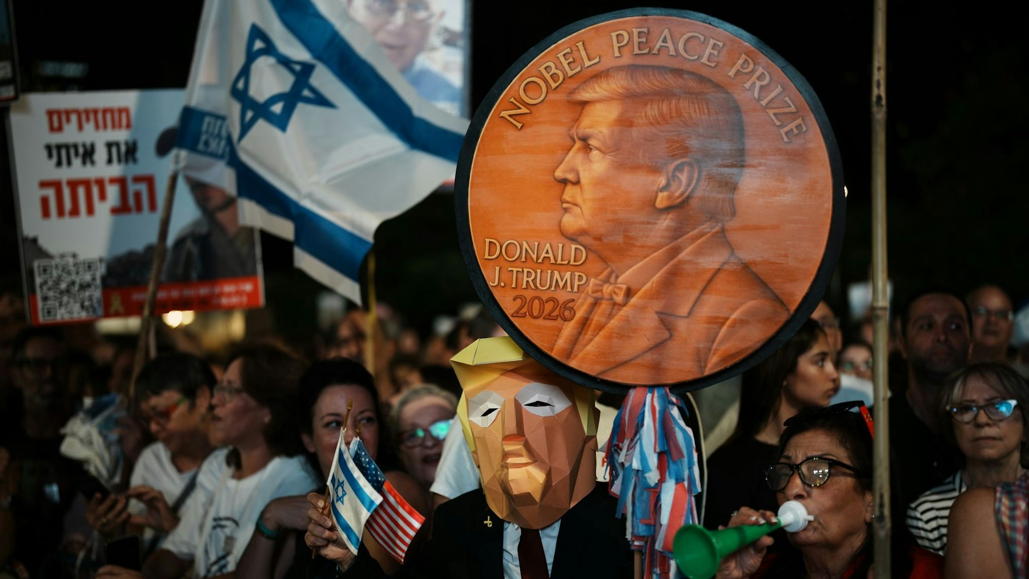Bei der Kundgebung in Tel Aviv waren «Danke Trump»-Sprechchöre zu hören.