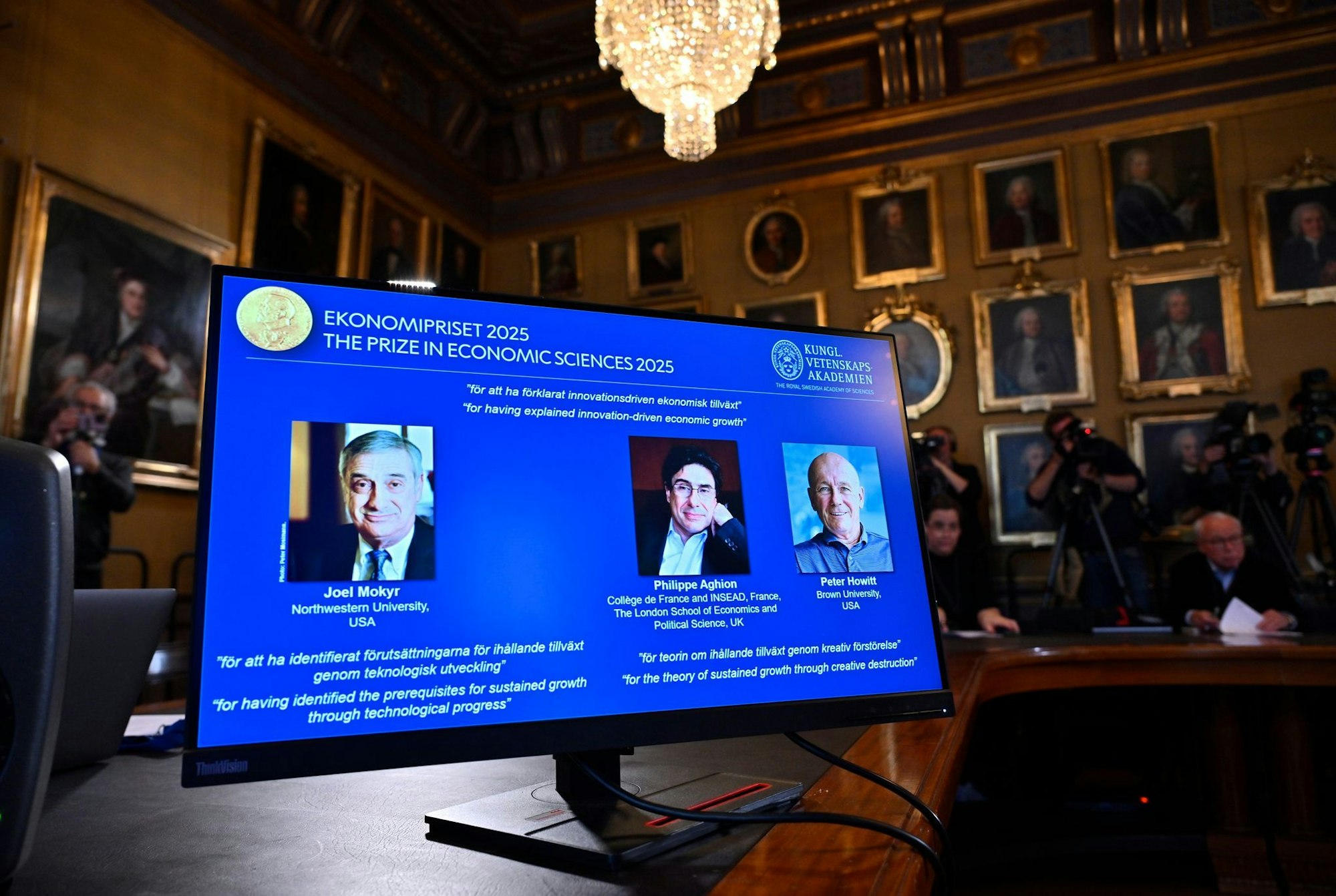 Verkündet werden die Wirtschaftsnobelpreisträger traditionell in der Königlich-Schwedischen Akademie der Wissenschaften.