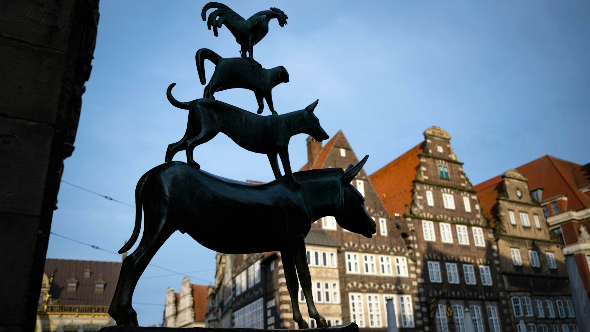 Die Bremer Stadtmusikanten am Rathaus