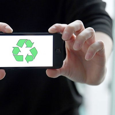 Ein Smartphone mit einem Kreislauf-Symbol auf dem Bildschirm.