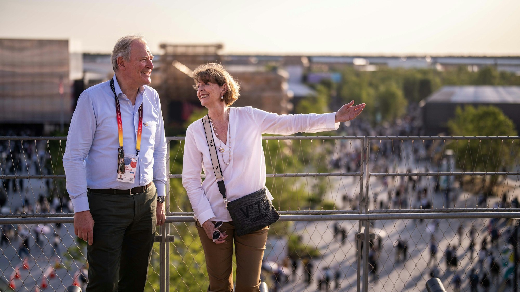 Messechef Gerald Böse und Oberbürgermeisterin Henriette Reker besuchten die Expo in Osaka im Juni.