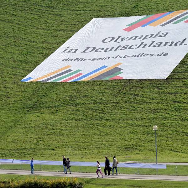 Mit dem Motto „Dafür sein ist alles“ will der DOSB für die Olympischen Spiele in Deutschland werben: Neben Rhein-Ruhr wollen auch Berlin, Hamburg und München Austragungsort sein.