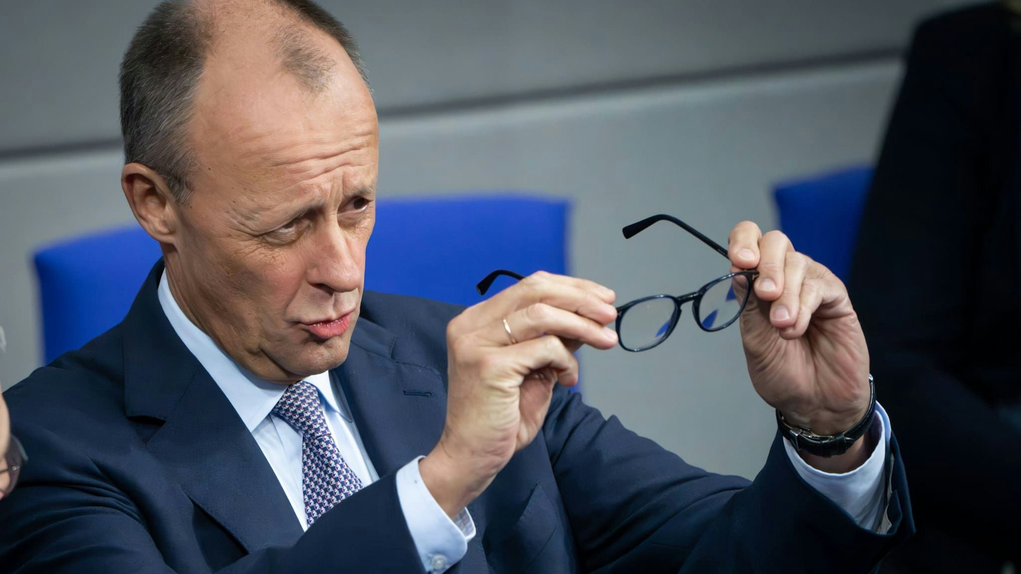 Friedrich Merz vor seiner Regierungserklärung an diesem Donnerstag im Bundestag.