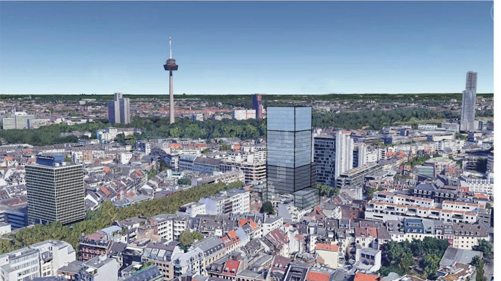 Das Bild zeigt die Erhöhung auf 67 und 99 Meter am Friesenplatz.