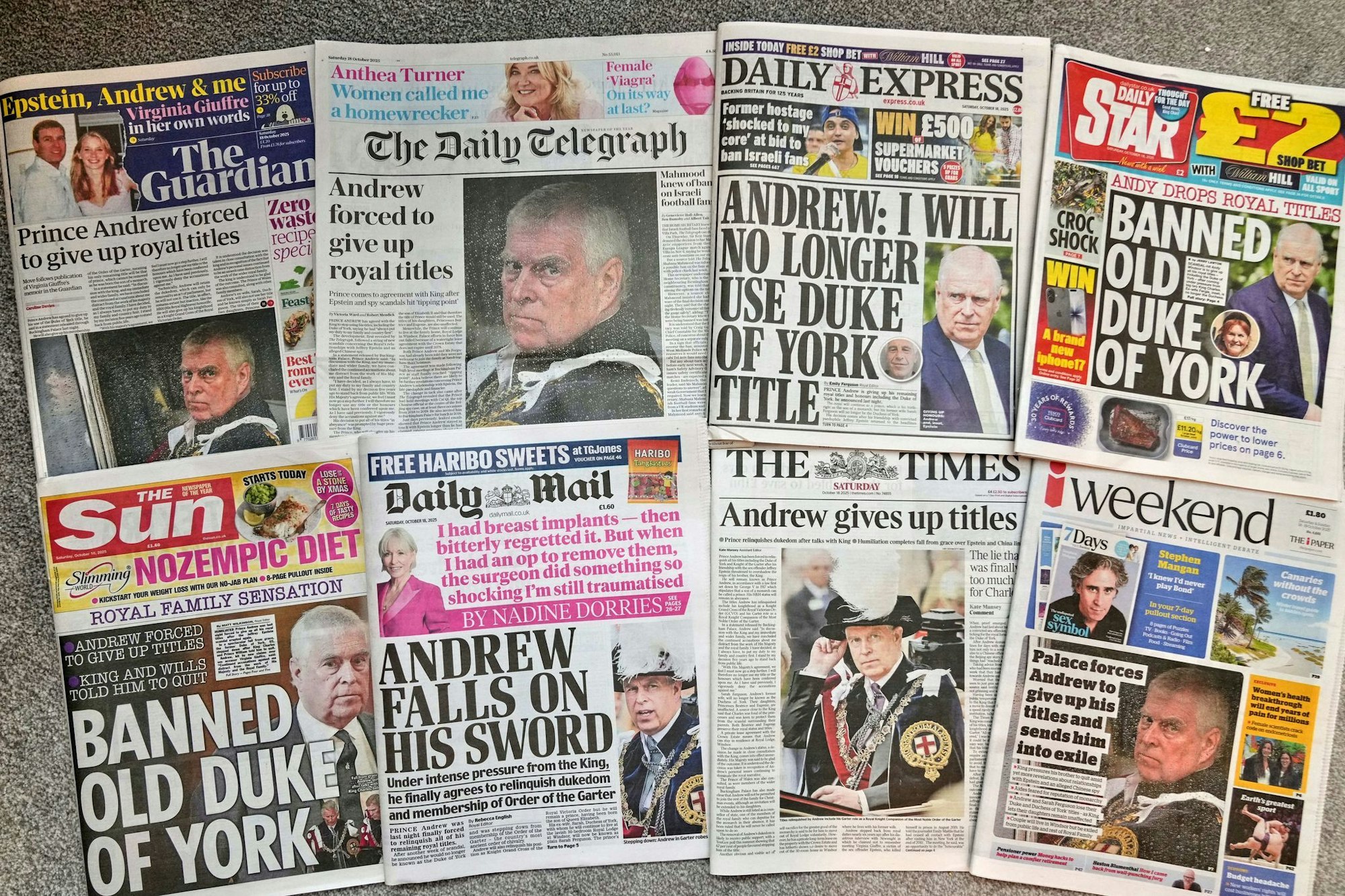 Die britischen Medien titeln allesamt mit der Bekanntgabe von Prinz Andrew.