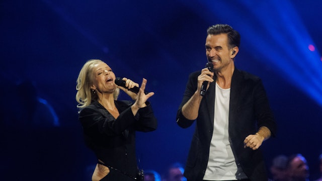 Michelle und Florian Silbereisen bei der ARD-Livesendung „Schlagerchampions – Das große Fest der Besten 2025“ im Velodrom Berlin