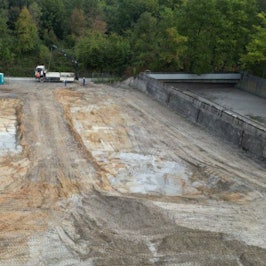 Bau von Regenrückhaltebecken in Siegburg, hier das Becken, das auf dem Stallberg entsteht