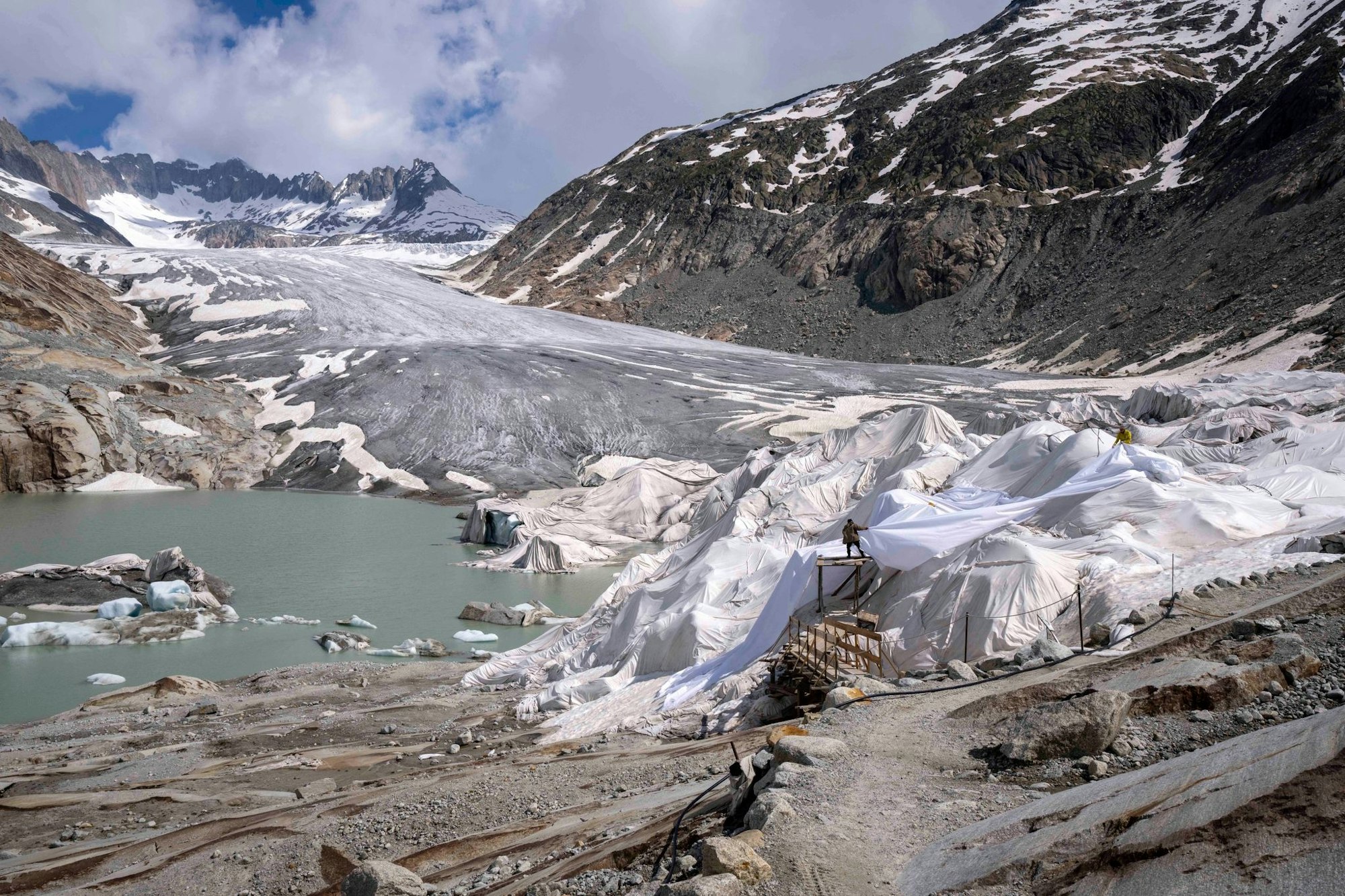 Der Rhonegletscher in der Nähe von Goms