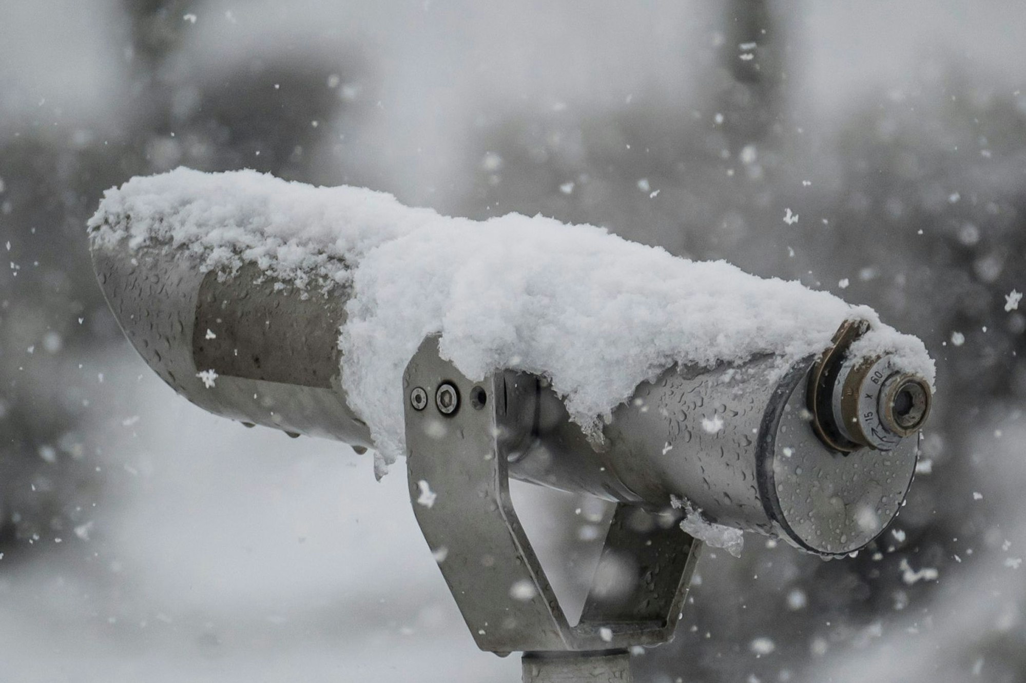 Wetteraussichten auf Schnee. Schneegestöber im Neulandpark in Wiesdorf. Foto: Ralf Krieger