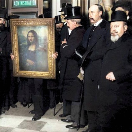 Männer mit der Mona Lisa.