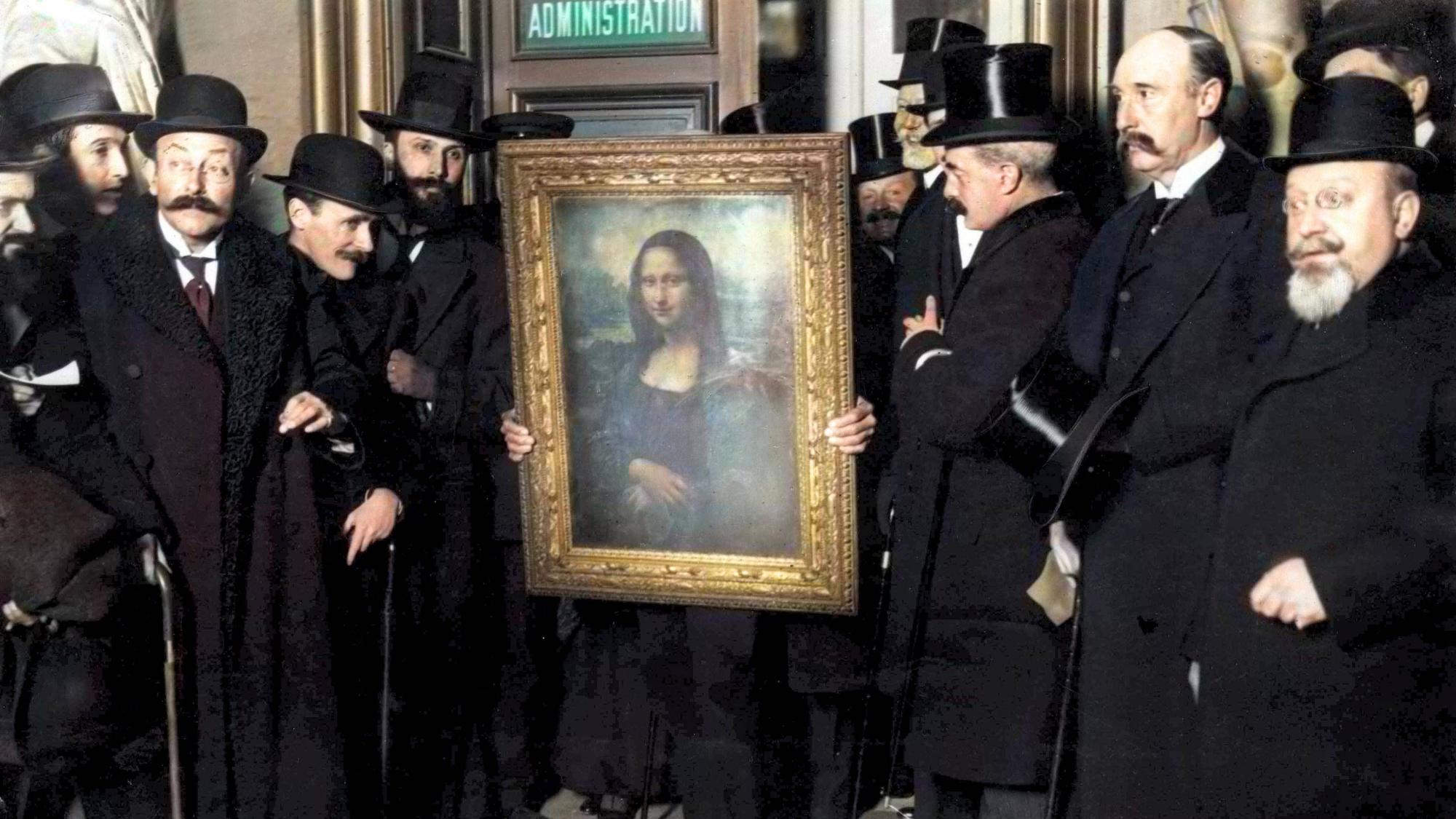 Männer mit der Mona Lisa.