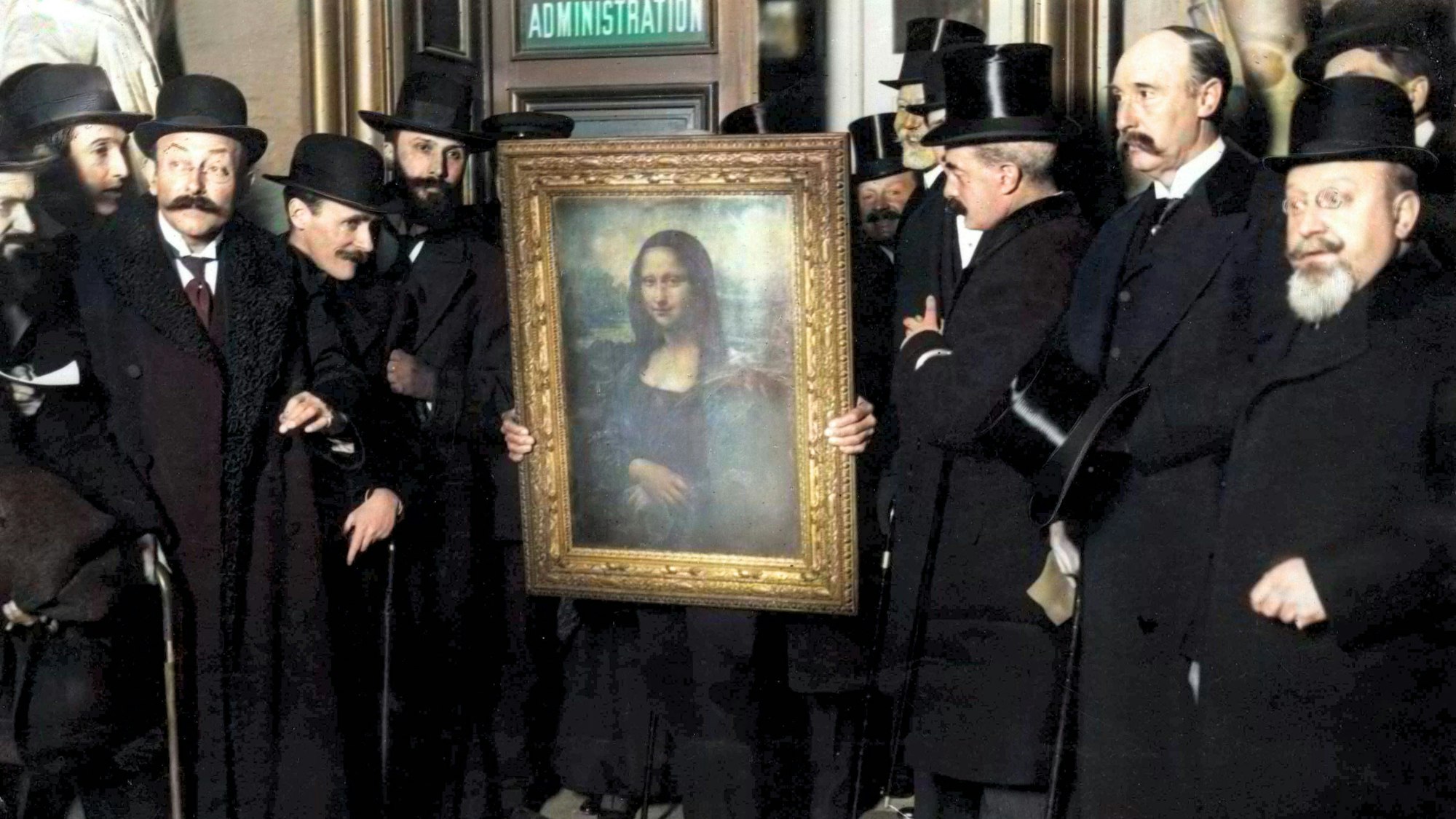 Männer mit der Mona Lisa.