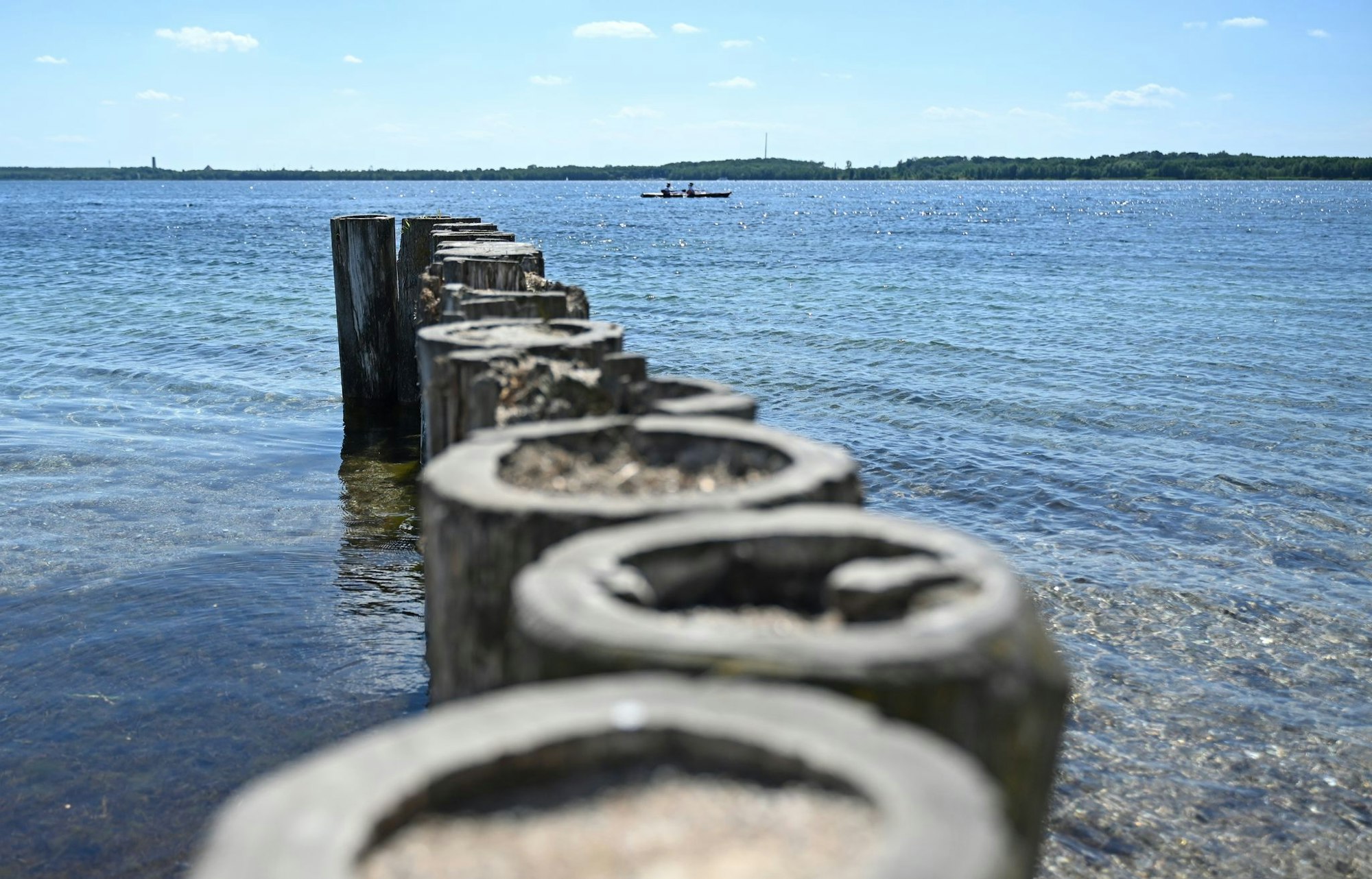 Im Cospudener See wird geschwommen beim Ironman70.3 in Leipzig.