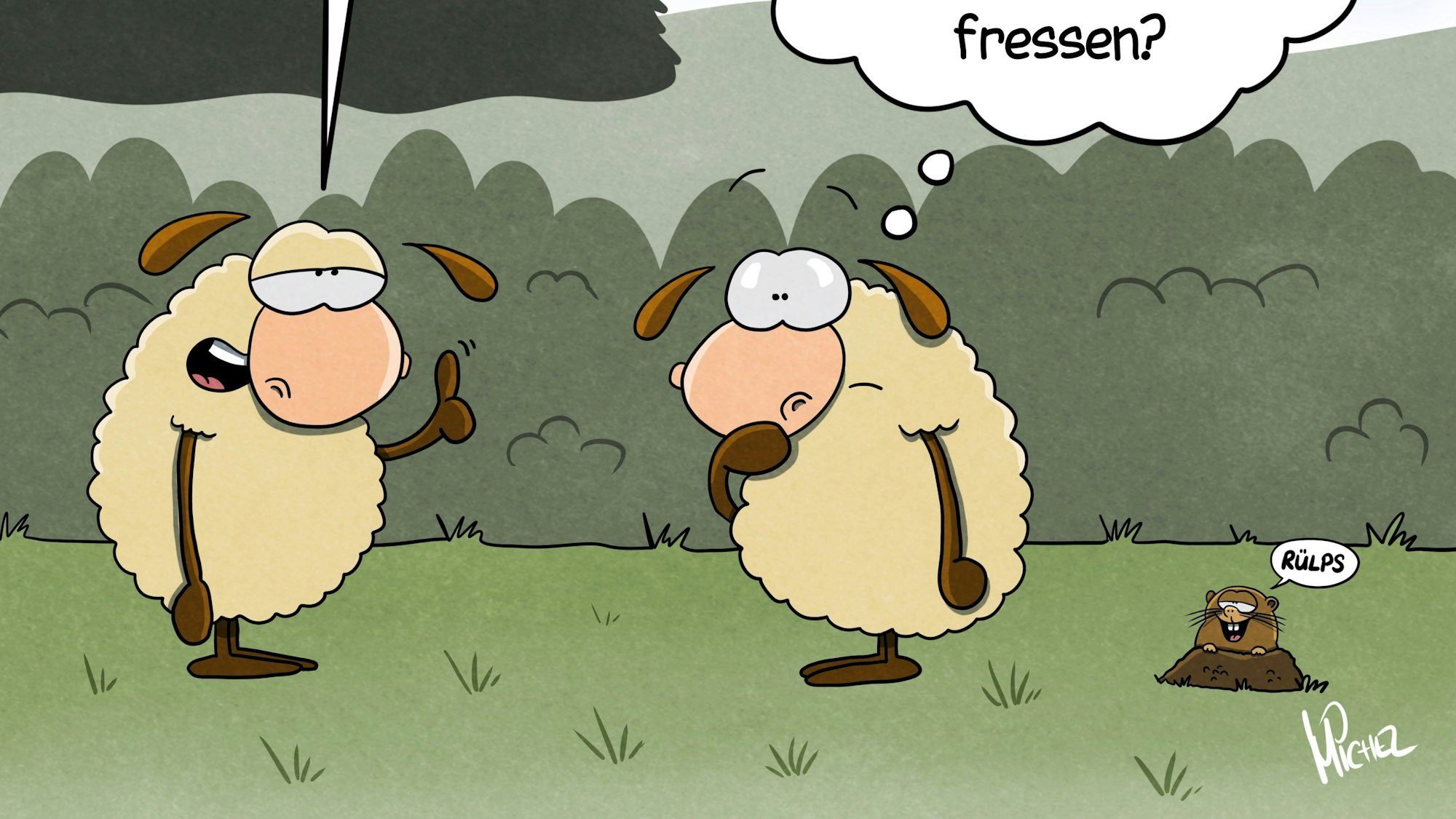 Cartoon Michel Ley Wiehlpark Krokusse