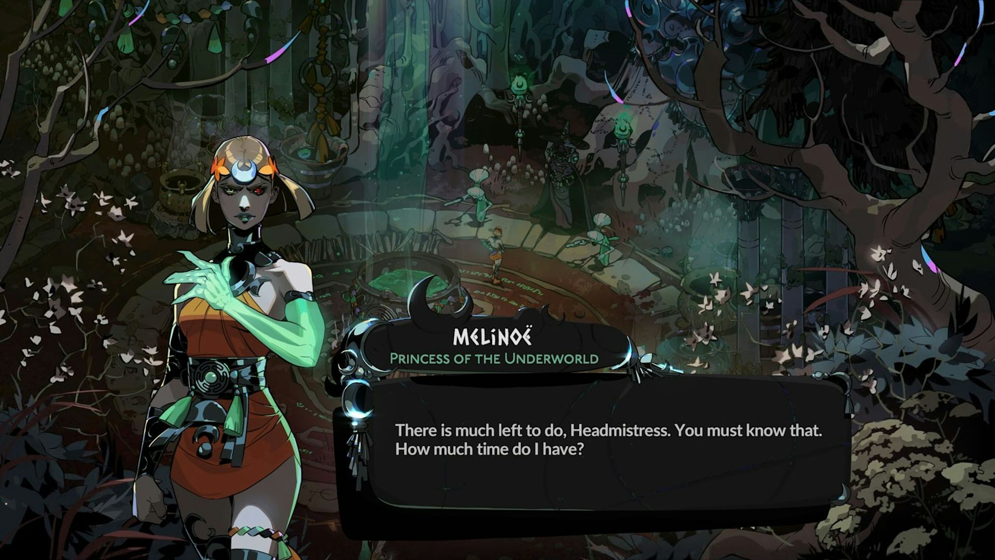 Vorhang auf für die Protagonistin: Mit Melinoë - der «Princess of the Underworld» - gehen die Spieler auf die Mission.