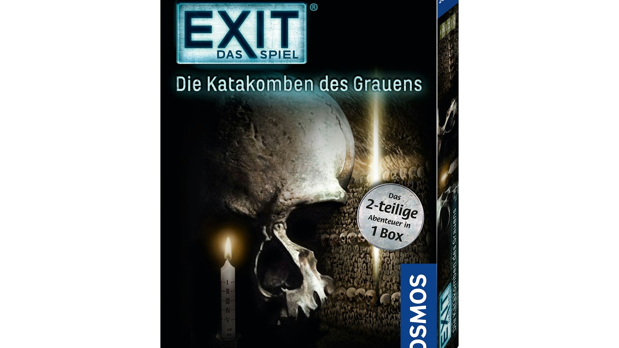 «Exit - Das Spiel: Die Katakomben des Grauens» richtet sich mit einem gruseligen Thema eher an Erwachsene und ist in zwei Kapiteln aufgeteilt. Wer nicht eine extralange Sitzung plant, kann also an zwei Abenden spielen.