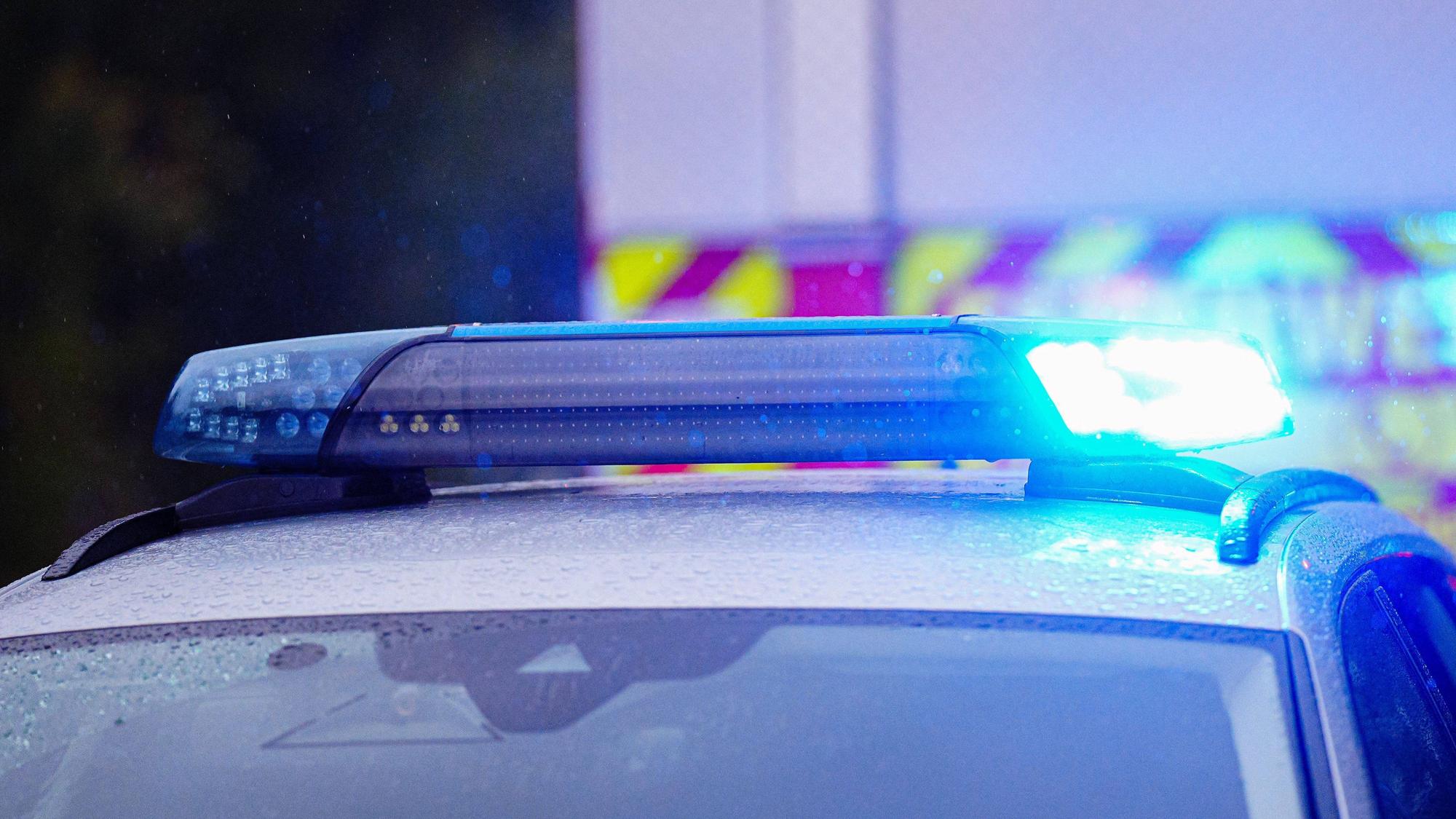 Blaulicht am Polizeiauto.