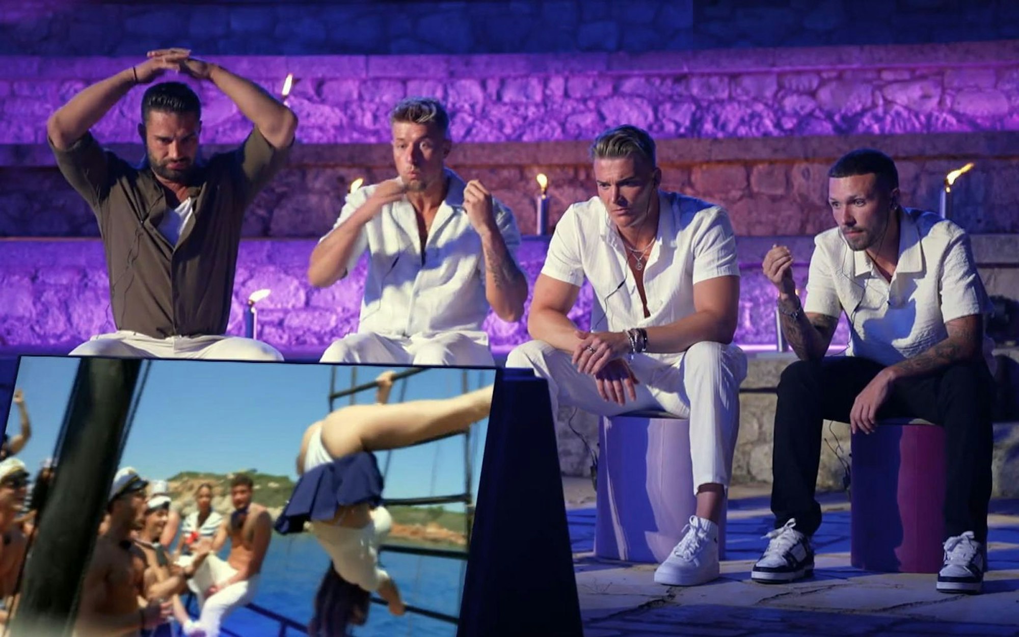 Erste Bilder aus der Frauenvilla: Die Männer sind entsetzt von Chiara.  (Bild: RTL)