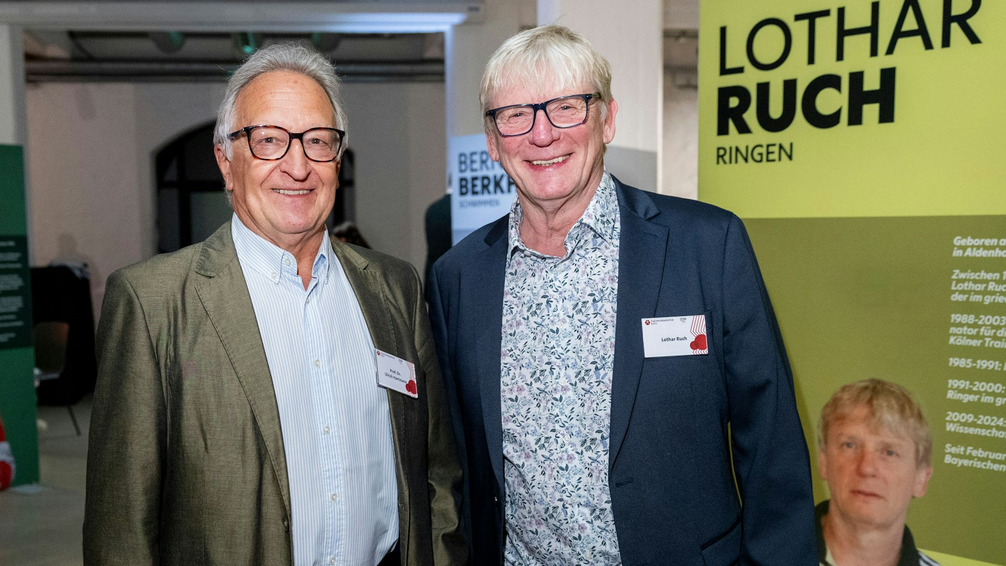 Der Sportwissenschaftler Ulrich Hartmann und der ehemalige Ringer-Trainer Lothar Ruch (von links).