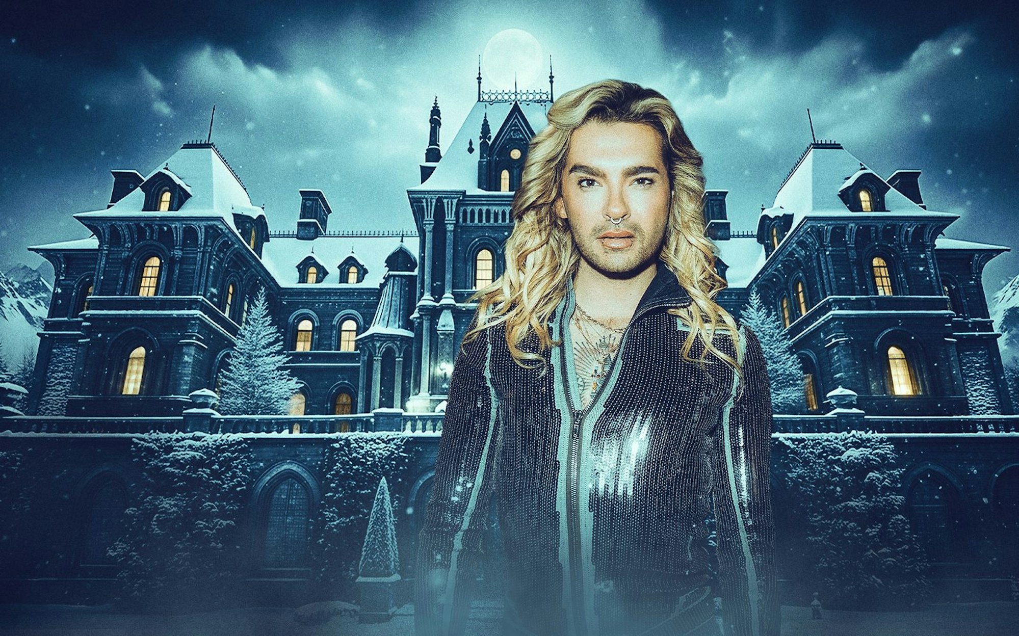 Bill Kaulitz mischt beim „Live-Krimi-Dinner“ in der ARD mit. (Bild: ARD Degeto Film/ORF/Constantin Entertainment/Leon Schlesselmann/Creative Direction: Alexander Groth)