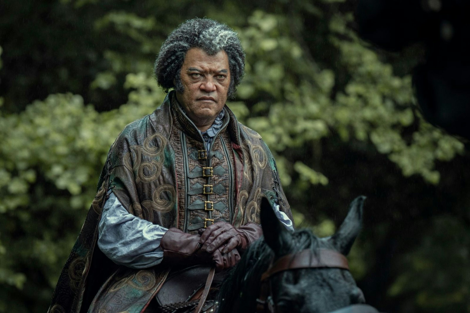 Der geheimnisvole Regis (Laurence Fishburne) lindert die Schmerzen des Witchers und schließt sich ihm an. (Bild: © Netflix / Susie Allnut)